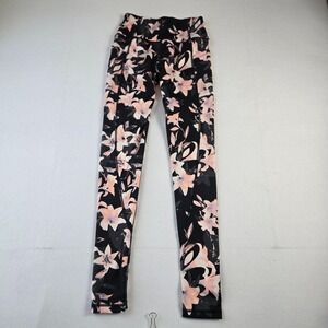 Victoria's Secret Leggings‎ Womens 4 Black Floral Pocket High Rise Tights (B8)